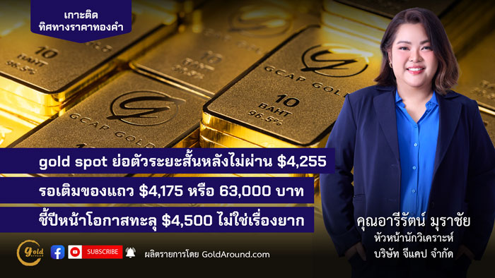 คุณอารีรัตน์ มุราชัย หัวหน้านักวิเคราะห์ บริษัท จีแคป จำกัด (GCAP Gold)