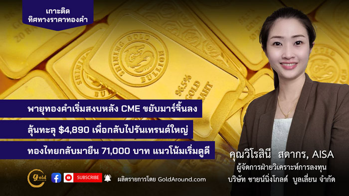 คุณวิโรสินี สดากร ผจก.ฝ่ายวิเคราะห์การลงทุน บจ.ชายน์นิ่งโกลด์ฯ