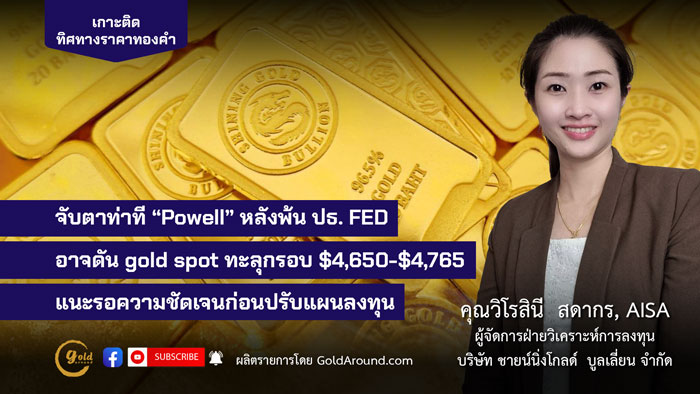 คุณวิโรสินี สดากร ผจก.ฝ่ายวิเคราะห์การลงทุน บจ.ชายน์นิ่งโกลด์ฯ